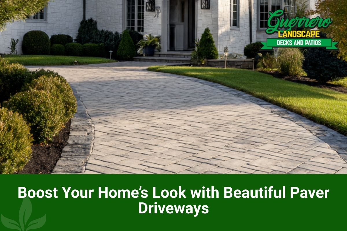 Front view of Paver Driveways in Southampton PA with clean borders and a modern pattern