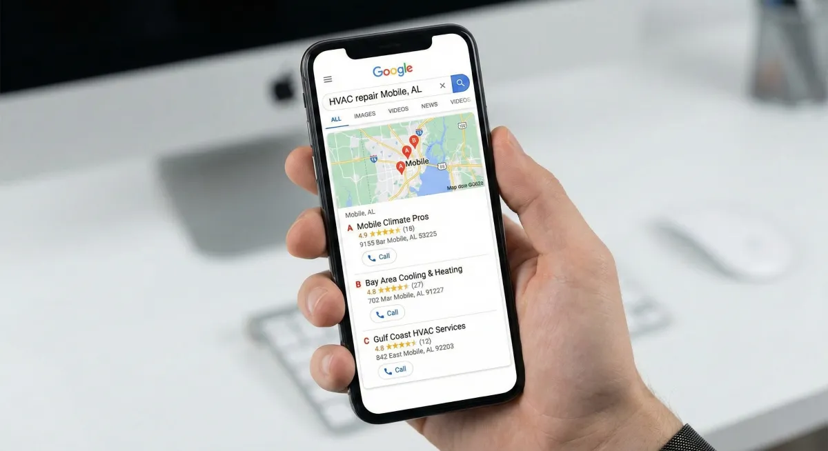 How HVAC Businesses in Mobile, AL Can Dominate the Google Map Pack and Generate Reviews Effortlessly