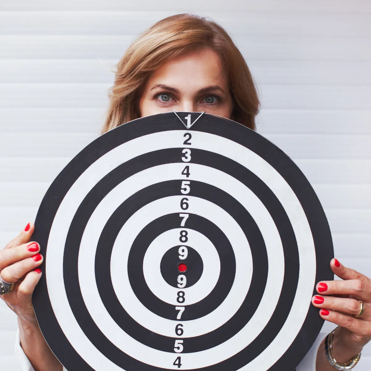 Image: Woman holding target