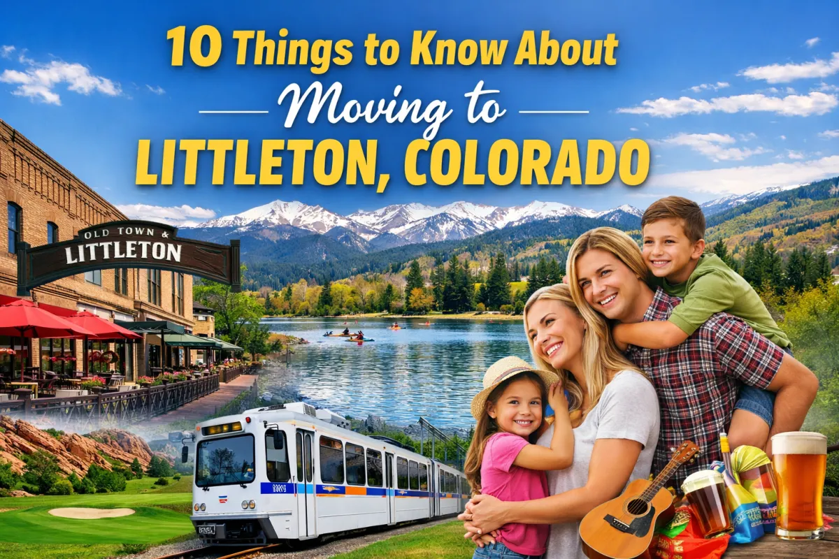 Old Town Littleton Colorado lifestyle featuring family living, outdoor recreation, RTD light rail access, mountain views, breweries, and community amenities.