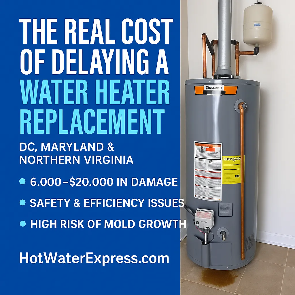"Same-day water heater replacement service by Hot Water Express