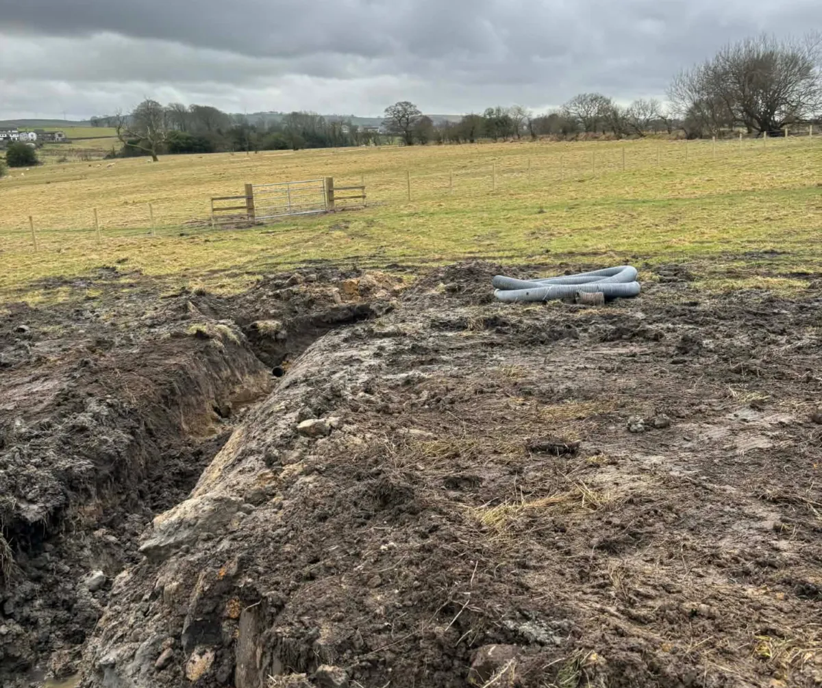 Excavation and groundwork project on residential land in Lancashire