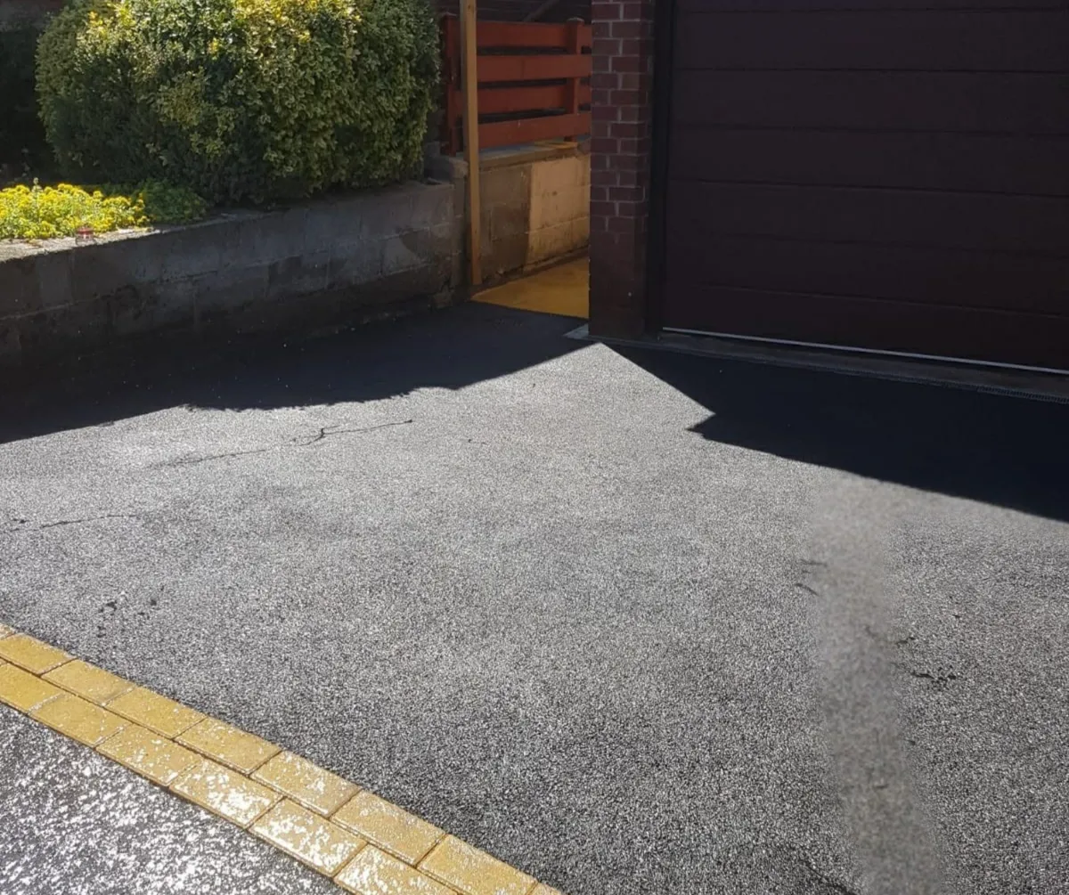 New driveway surfacing installation outside residential property in Lancashire