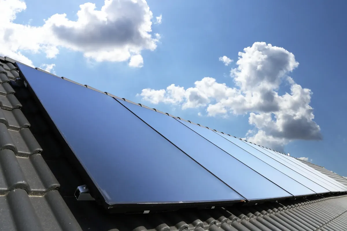 A south facing solar panel on a commercial building in Manchester