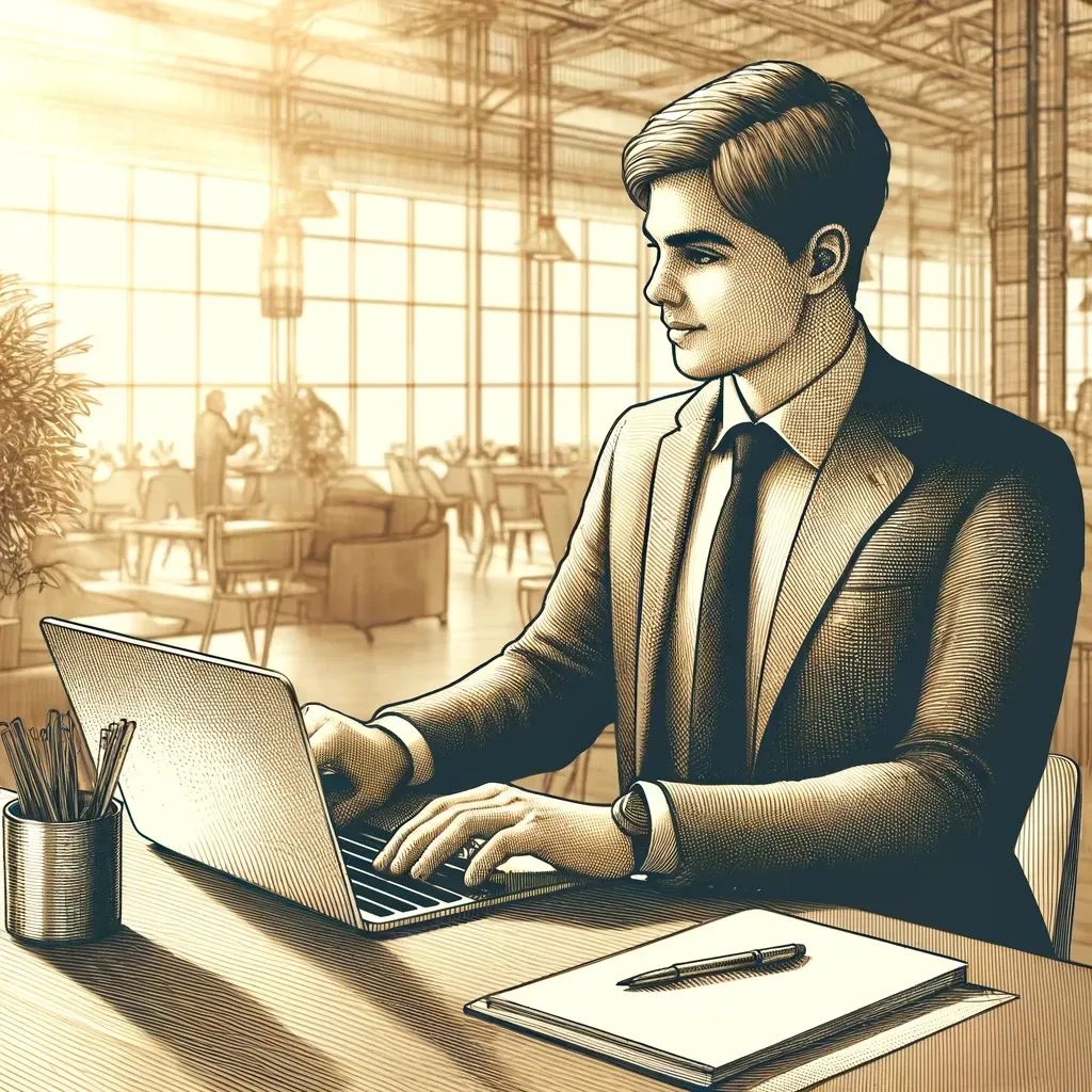 A man using a laptop