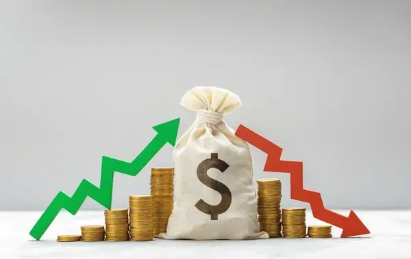 Melting Banknotes or Coins Overlaid on a Graph