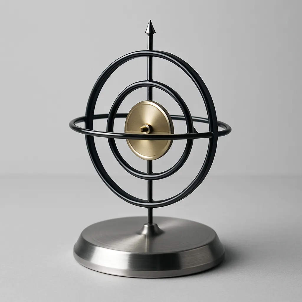 A minimalist image of a pivoting compass or gyroscope — subtle nod to the “art of the pivot” and the balancing act of private equity in changing macro environments.