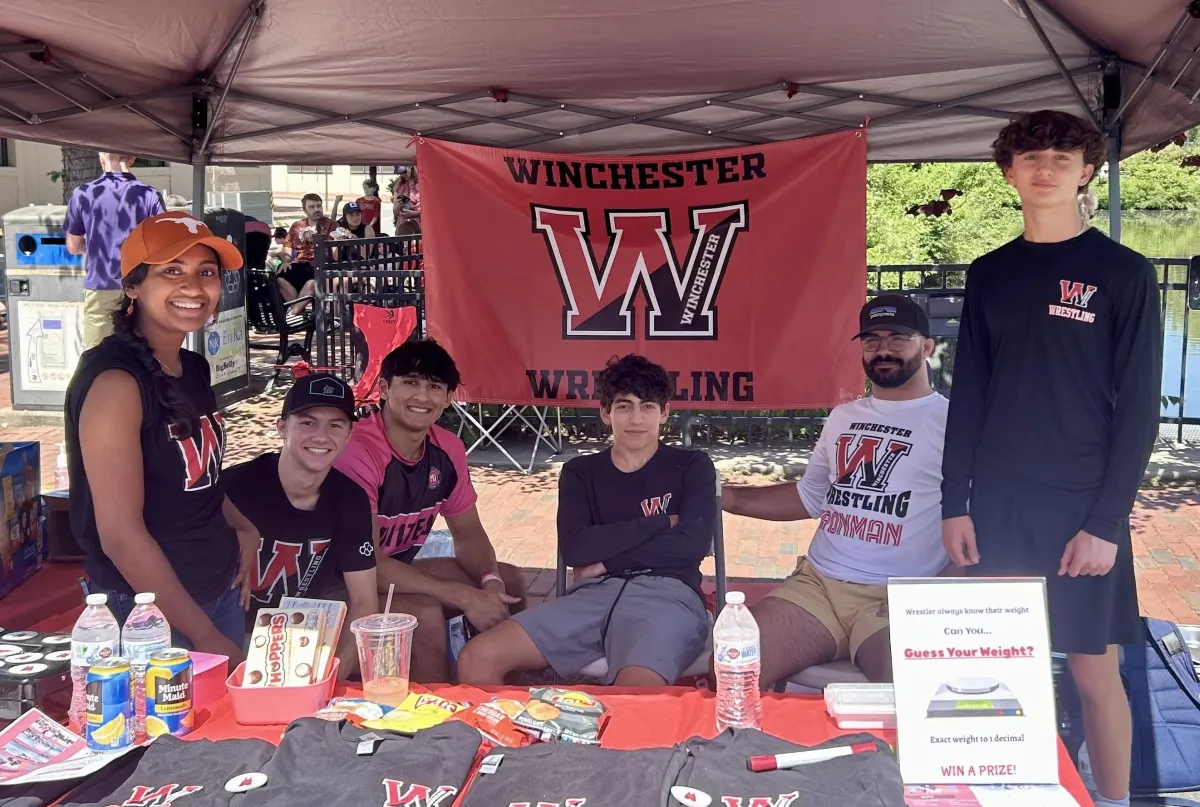 WHS Wrestling booth at Town Day