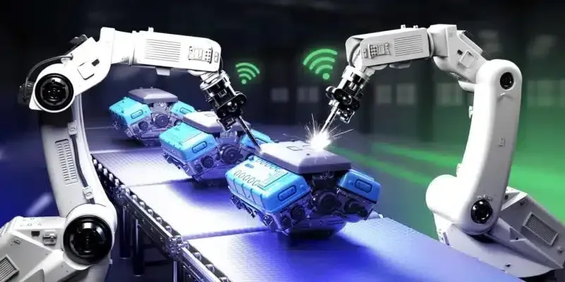 Two robotic hands