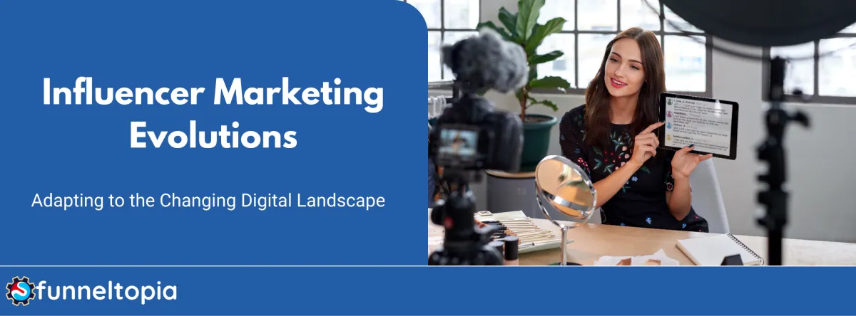 Marketing professionals analyzing data on influencer marketing in a high-tech digital environment.