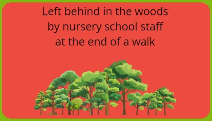 Child 'left alone in woodland'