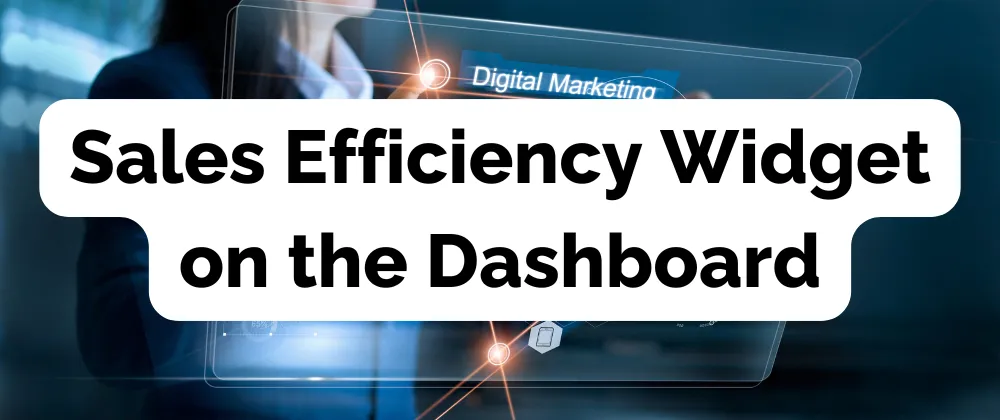 Sales Efficiency Widget on the Dashboard