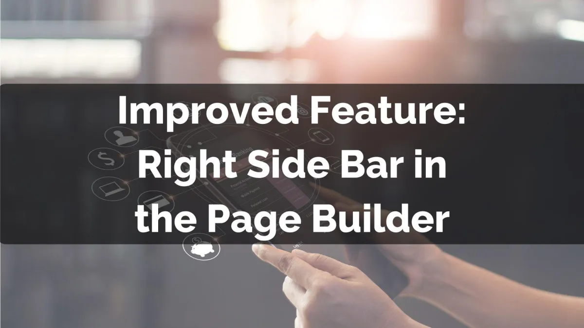 Right Side Bar in the Page Builder