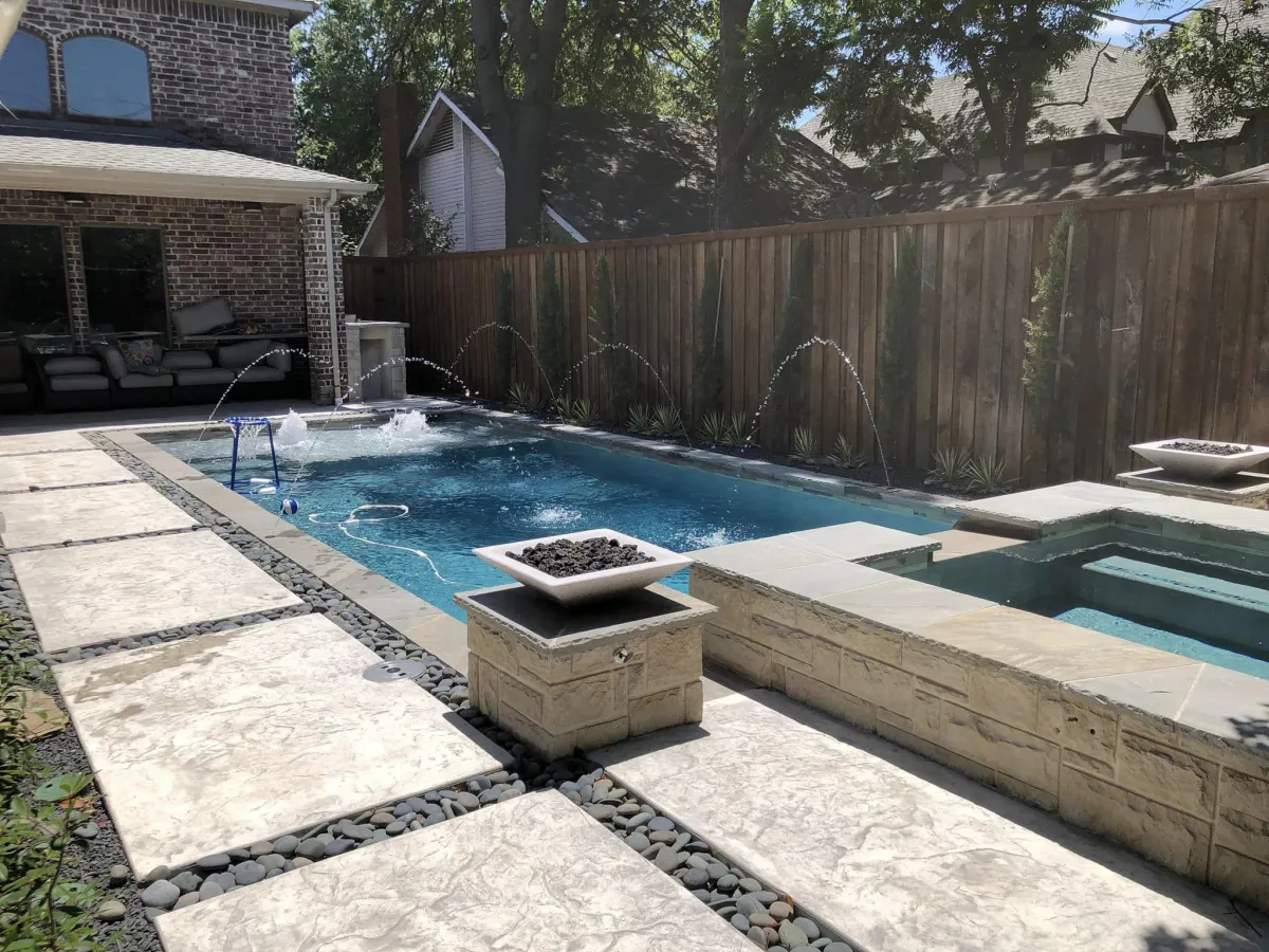 geometric pool and spa