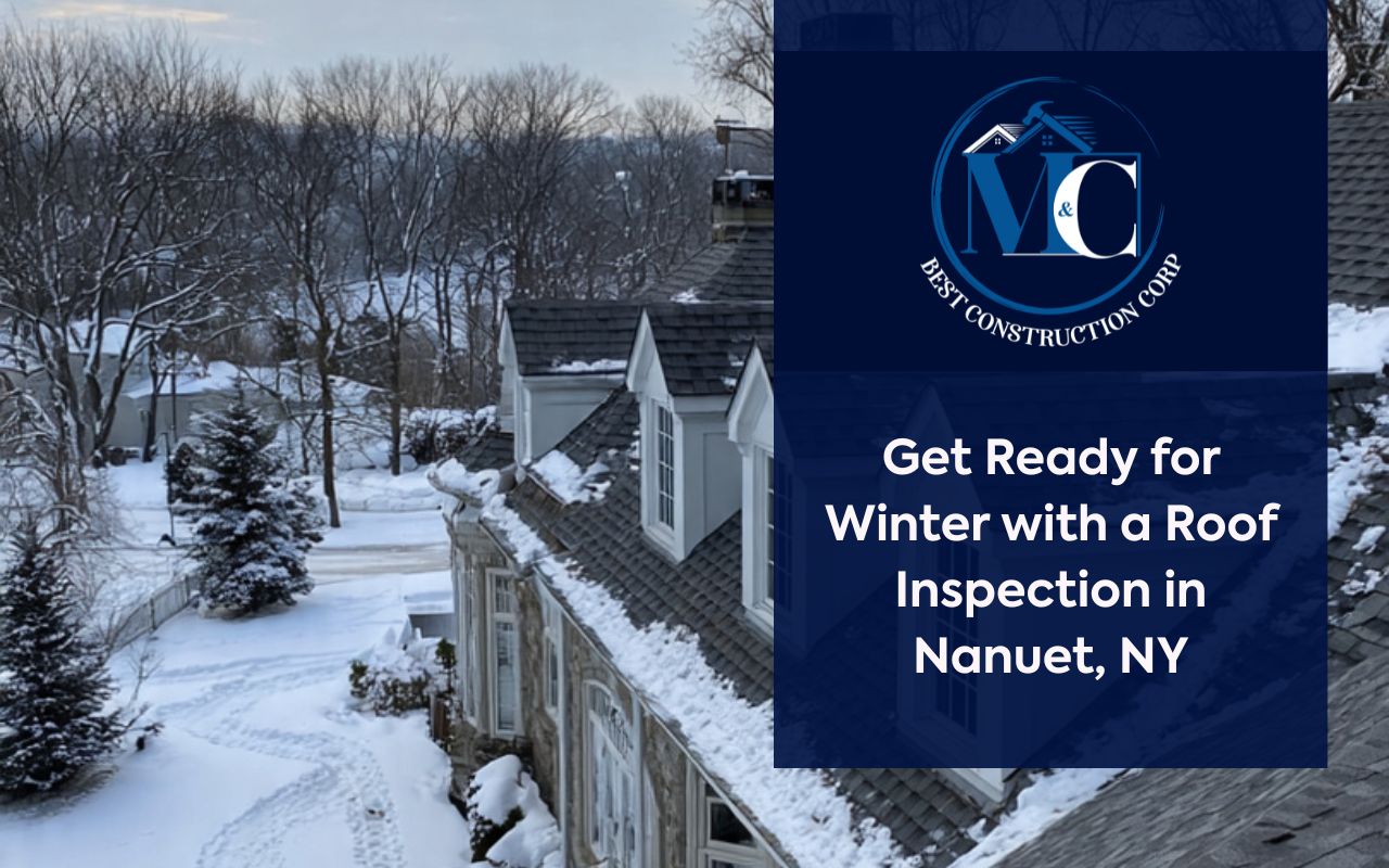 Winter Roof Inspection in Nanuet, NY focusing on roofline and shingle condition before snowfall
