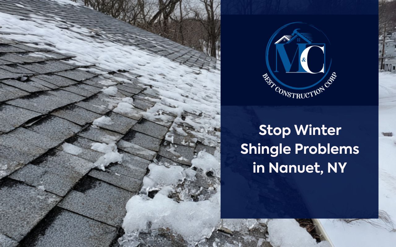 Shingle Damage from Freeze and Thaw in Nanuet, NY on a roof after a winter temperature swing
