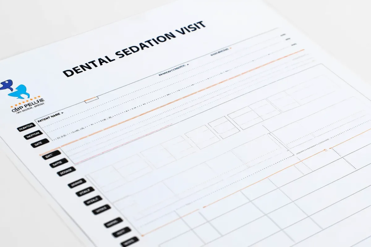 dental sedation visit form documentation