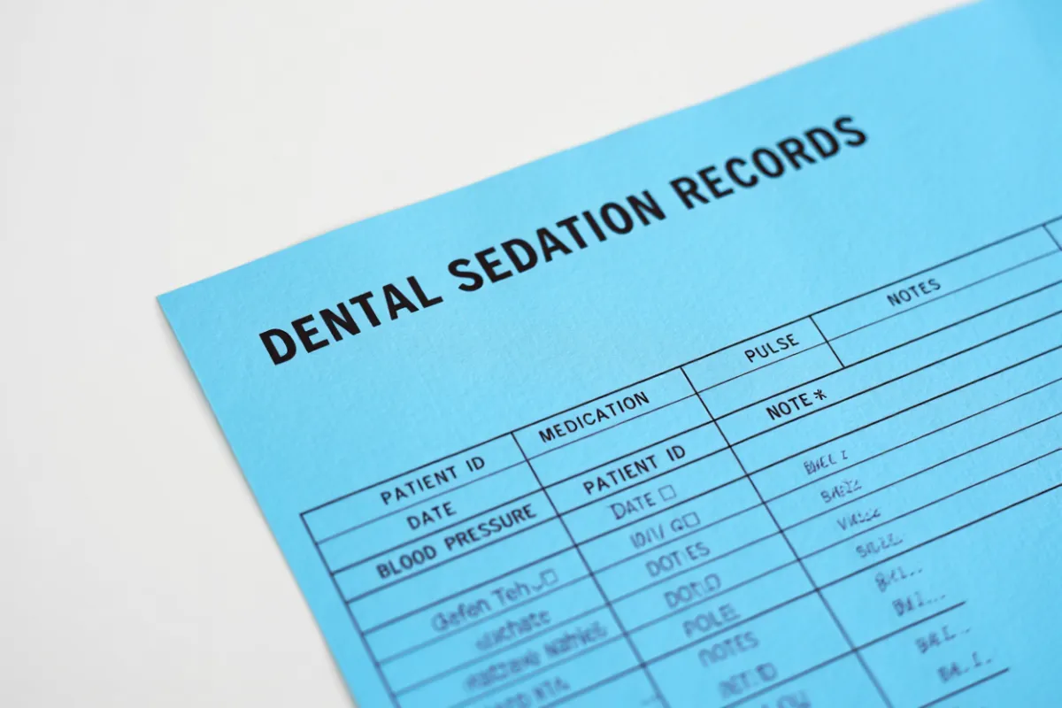 Paper dental sedation records