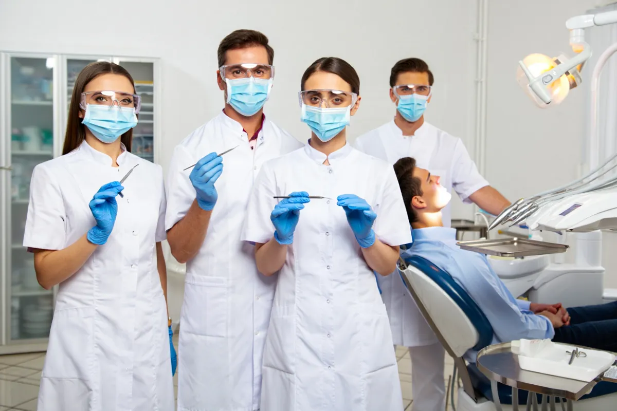 Team of dentists ready to work on patients