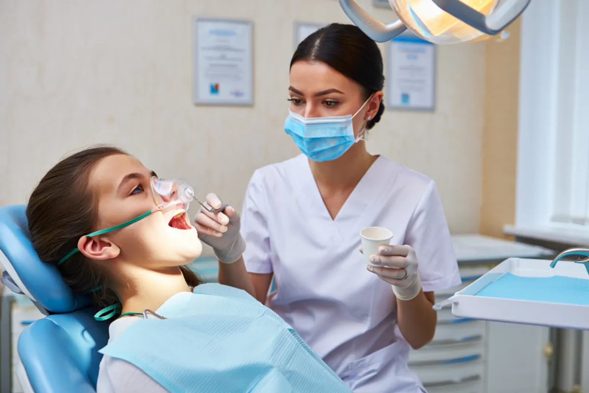 Oral sedation for dental procedure on young girl