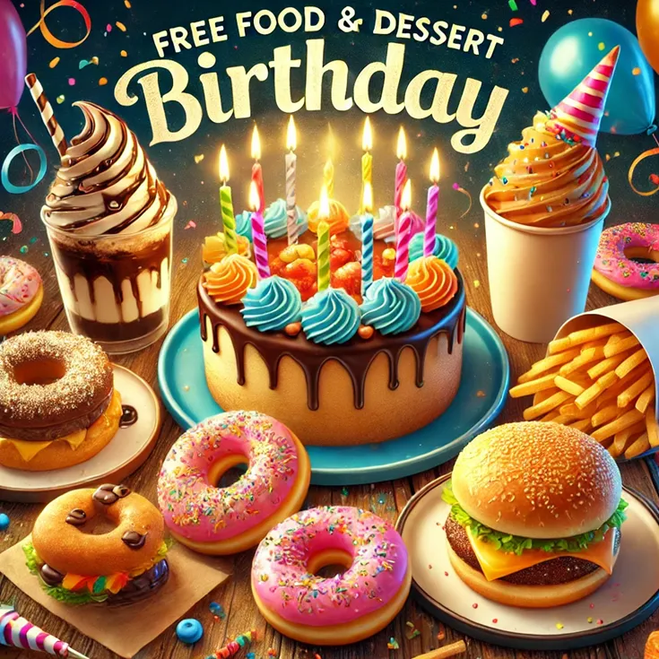 Free Food and Dessert Birthday