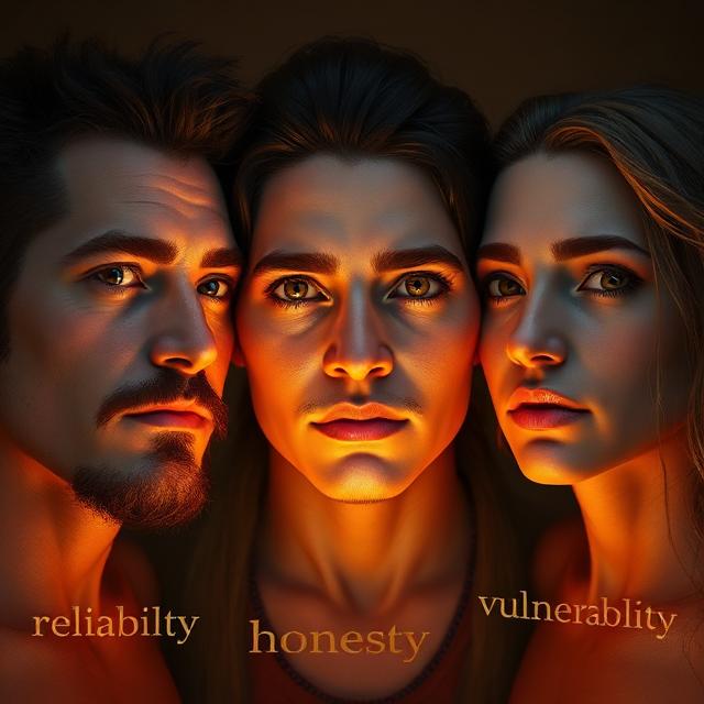Psychology breakdown of trust elements: reliability, honesty, vulnerability.