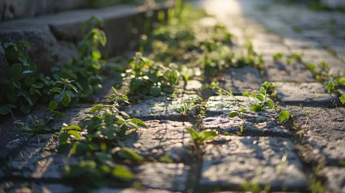 weed coming out from pavers