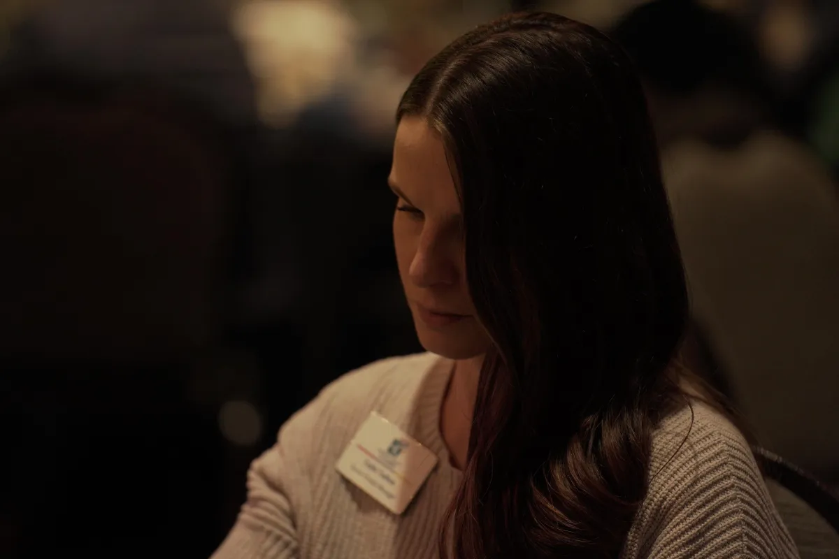 Young woman at a networking event