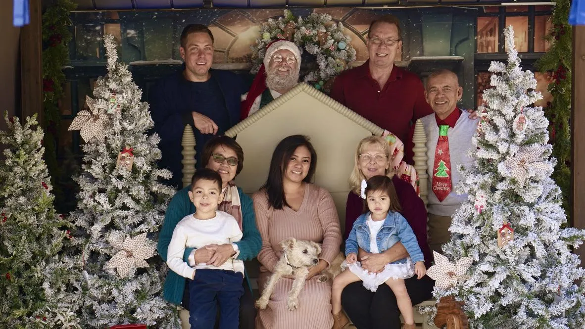A family portrait with Santa Clause