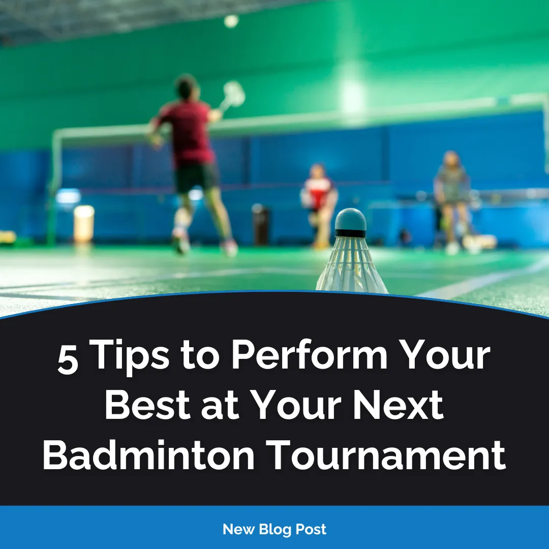 Image of a badminton player in a tournament.