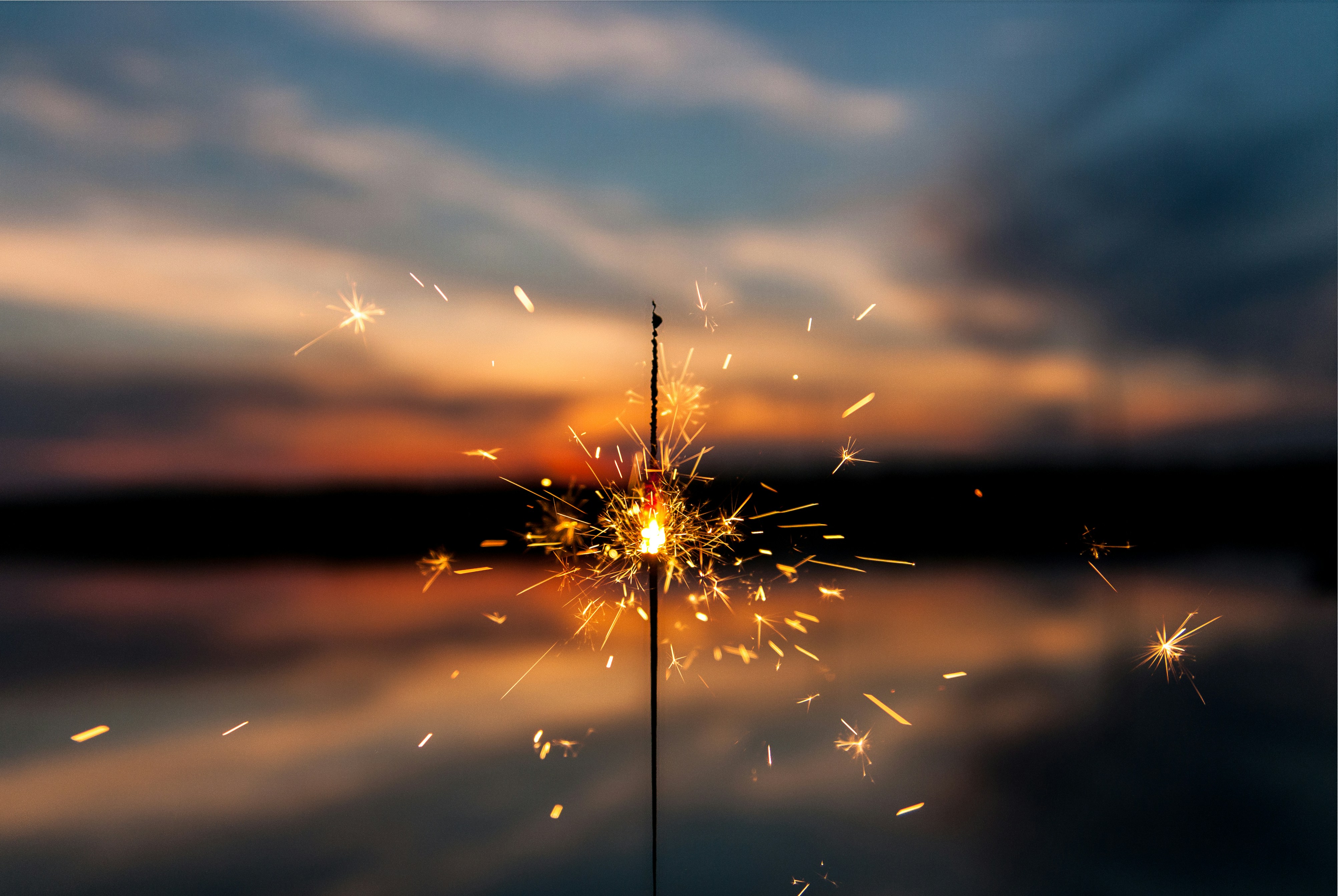 sparkler at sunset