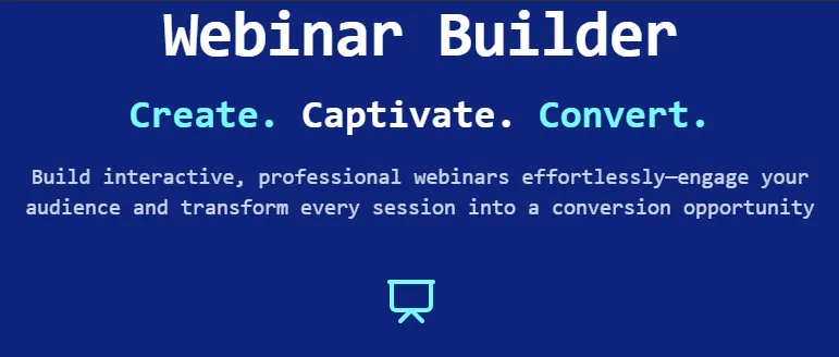 Webinar Builder Application cover image
