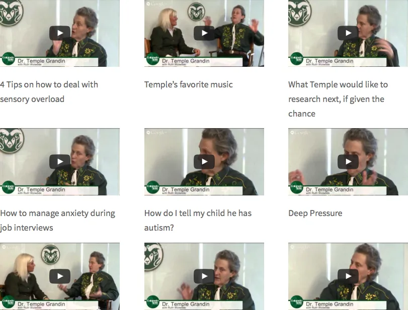 Temple Grandin discusses issues with autism and sensory processing disorder