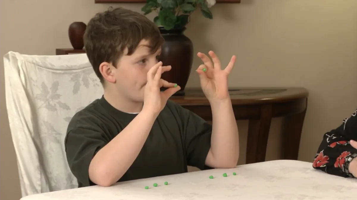 Sensory enrichment exercise: roll playdough snakes