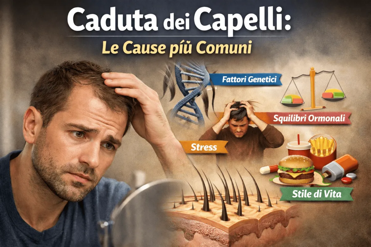 Caduta dei capelli: le cause più comuni, dalla genetica allo stress