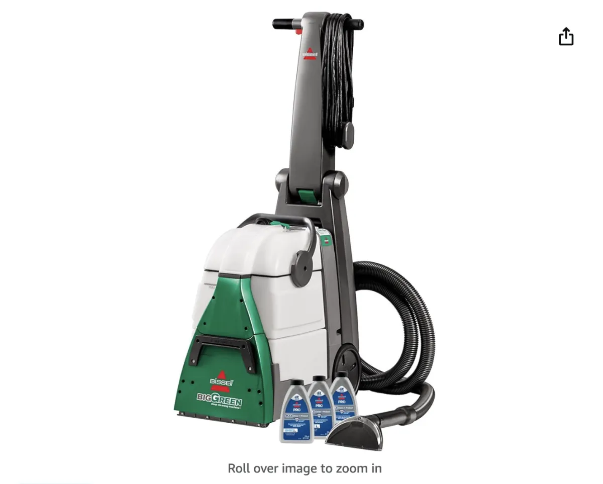 BISSELL® Big Green® Professional Carpet Cleaner with XL DirtLifter PowerBrush, 9-inch Long Reach Hose, 6-inch Tough Stain Tool, Includes BISSELL PRO MAX Formula with Stain Protect Technology