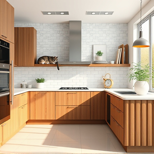 Alt Text: A vibrant Art Deco-style blog cover image showcasing "Seasonal Discounts on Kitchen Remodeling." The centerpiece features an elegant kitchen scene adorned with geometric patterns, sleek countertops, and vintage appliances in rich metallic shades of gold and bronze, complemented by deep teal and warm ivory tones. The image conveys a playful yet sophisticated atmosphere, inviting readers to envision their dream kitchen. Quirky details like whimsical utensils and chic light fixtures resembling aquatic shapes enhance the theme of rejuvenation. The ornate wallpaper in the background features floral motifs and angular lines typical of the Art Deco era, while subtle seasonal elements such as stylized snowflakes and floral sprigs harmonize with the kitchen, underscoring the connection to seasonal changes.