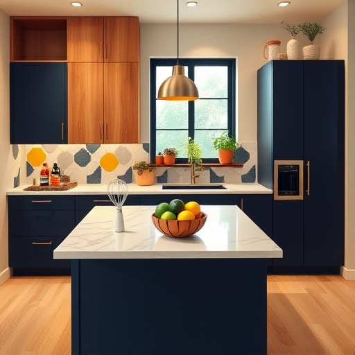 A modern kitchen featuring polished stainless steel appliances, including a refrigerator, oven, and dishwasher, reflecting warm light. White quartz countertops contrast with the metallic surfaces, while a potted herb garden and a small vase of fresh flowers add greenery. Quirky utensil and spice jar magnets adorn the appliances. Large windows fill the space with natural light, enhancing the kitchen’s inviting atmosphere. The color palette blends cool grays and warm whites, complemented by vibrant greens and soft earth tones, creating a sense of culinary creativity and modern elegance. The realist art style captures intricate details and reflections, making it a visually appealing blog cover image.