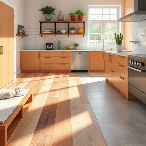 Minimalist blog cover image depicting a modern kitchen remodel estimate sample. The design centers on a sleek, open kitchen layout with geometric shapes for cabinets and countertops in soft pastel colors: mint green, warm beige, and light gray. The countertops feature subtle textures suggesting materials like quartz and wood. Foreground elements include elegant icons of a measuring tape, calculator, and fabric or tile swatches, arranged playfully to represent the planning stage of a remodel. A small house plant in a stylish pot and a whimsical coffee cup on a shelf add quirky personality. The background displays soft, blurred outlines of kitchen gadgets, creating a lived-in feel, with a complementary subtle gradient enhancing the serene and professional atmosphere of the overall composition, embodying minimalism while inviting further exploration of the topic.