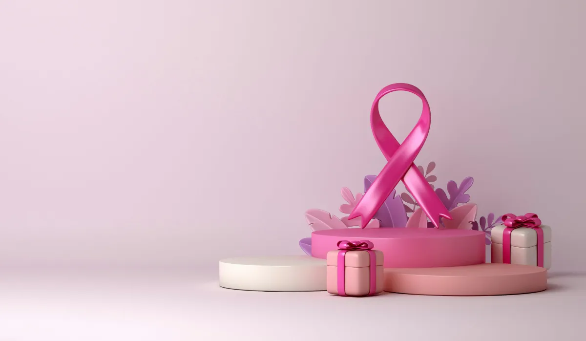 Pink Ribbon display for breast cancer awareness