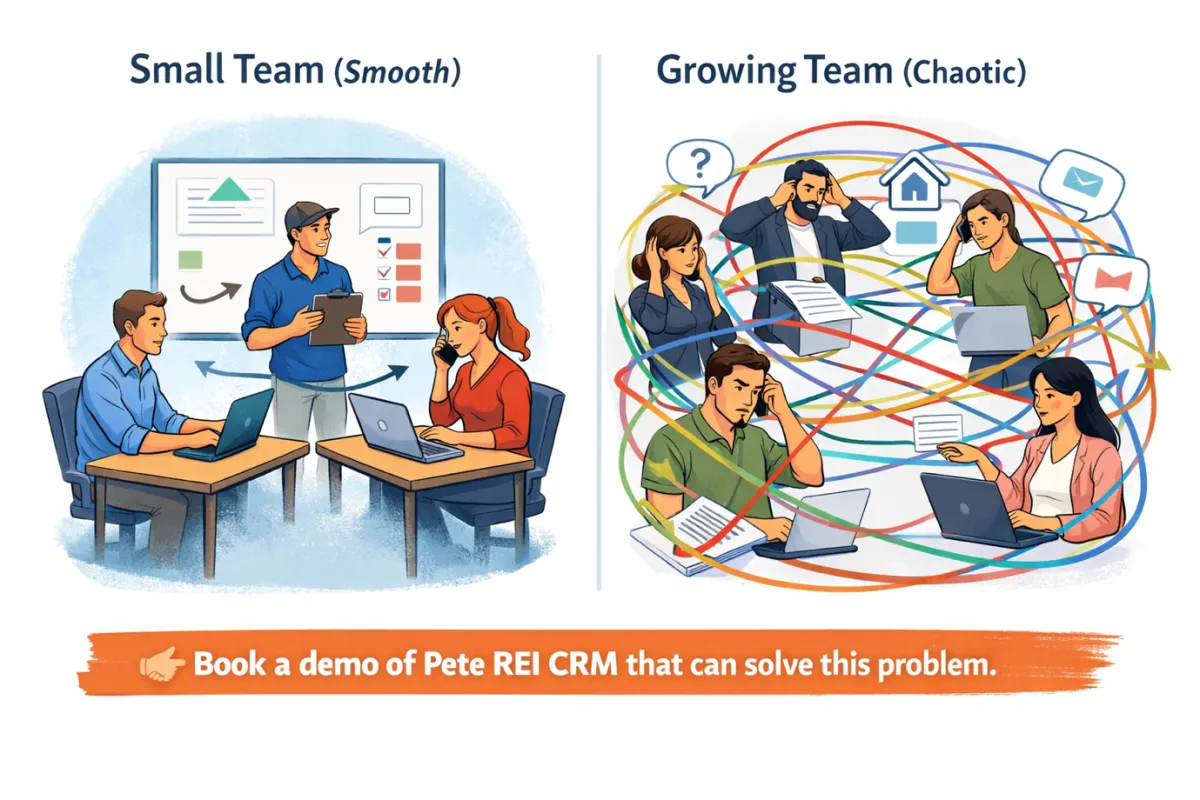 Why Investor Teams Break at 3–5 People Without a Proper REI CRM