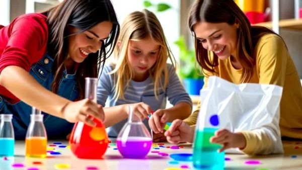 Kid and teachers having fun doing science experiments - Fun Kids Science Experiments