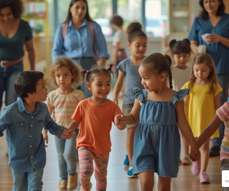 children in a childcare facility