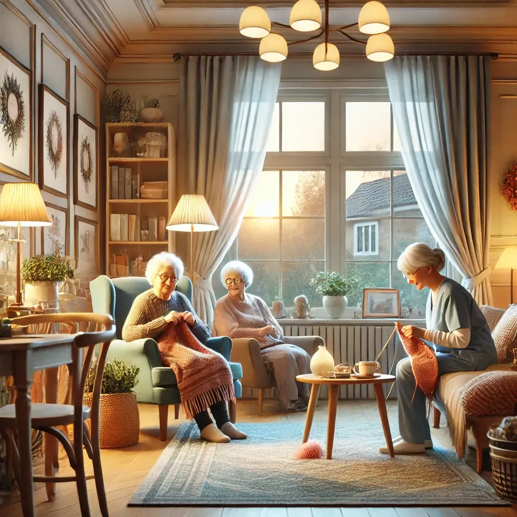 Des résidents participent à une activité sociale, symbolisant l'intégration et la convivialité.