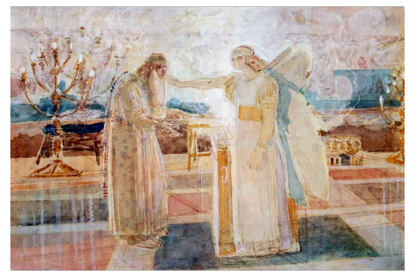 Illustration de l'Archange Gabriel transmettant un message spirituel sur le libre arbitre