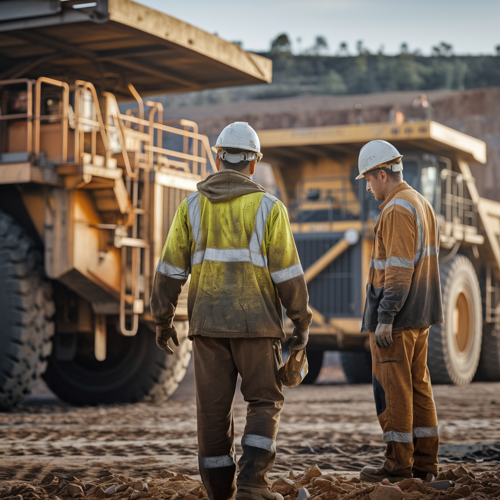 Entry level mining workers at an Australian mine site preparing for FIFO roles