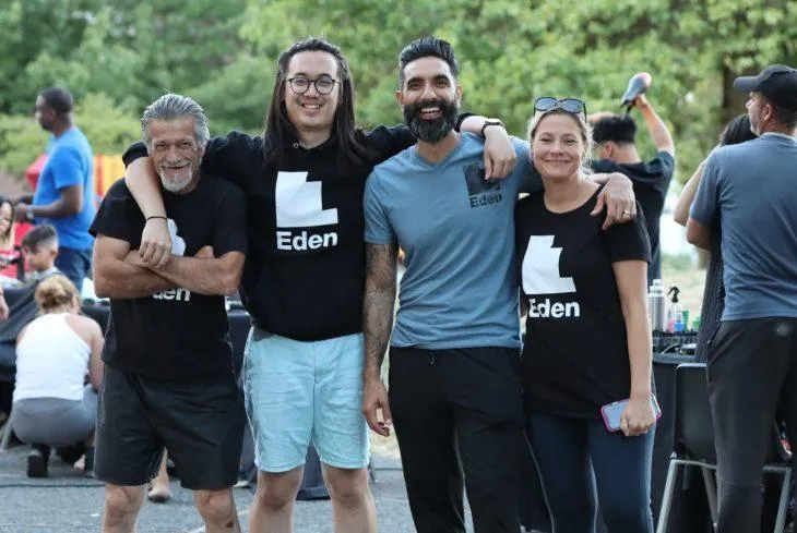 Members of the DTES Vancouver Eden Team standing together and smiling