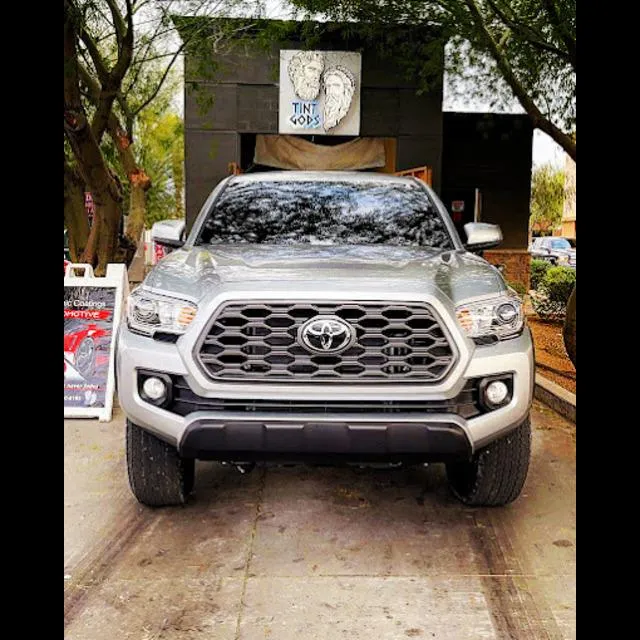 Grey toyota truck wrapped gray - tint gods