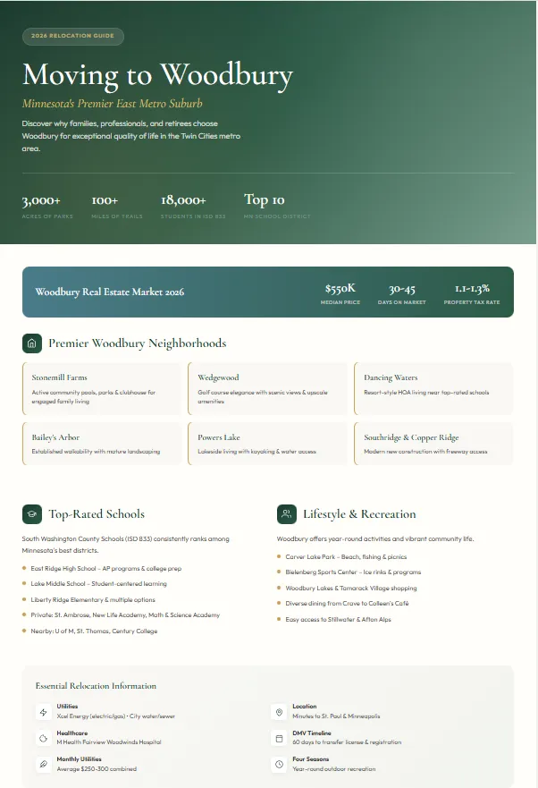 Moving to Woodbury Minnesota: Your Complete 2026 Relocation Guide