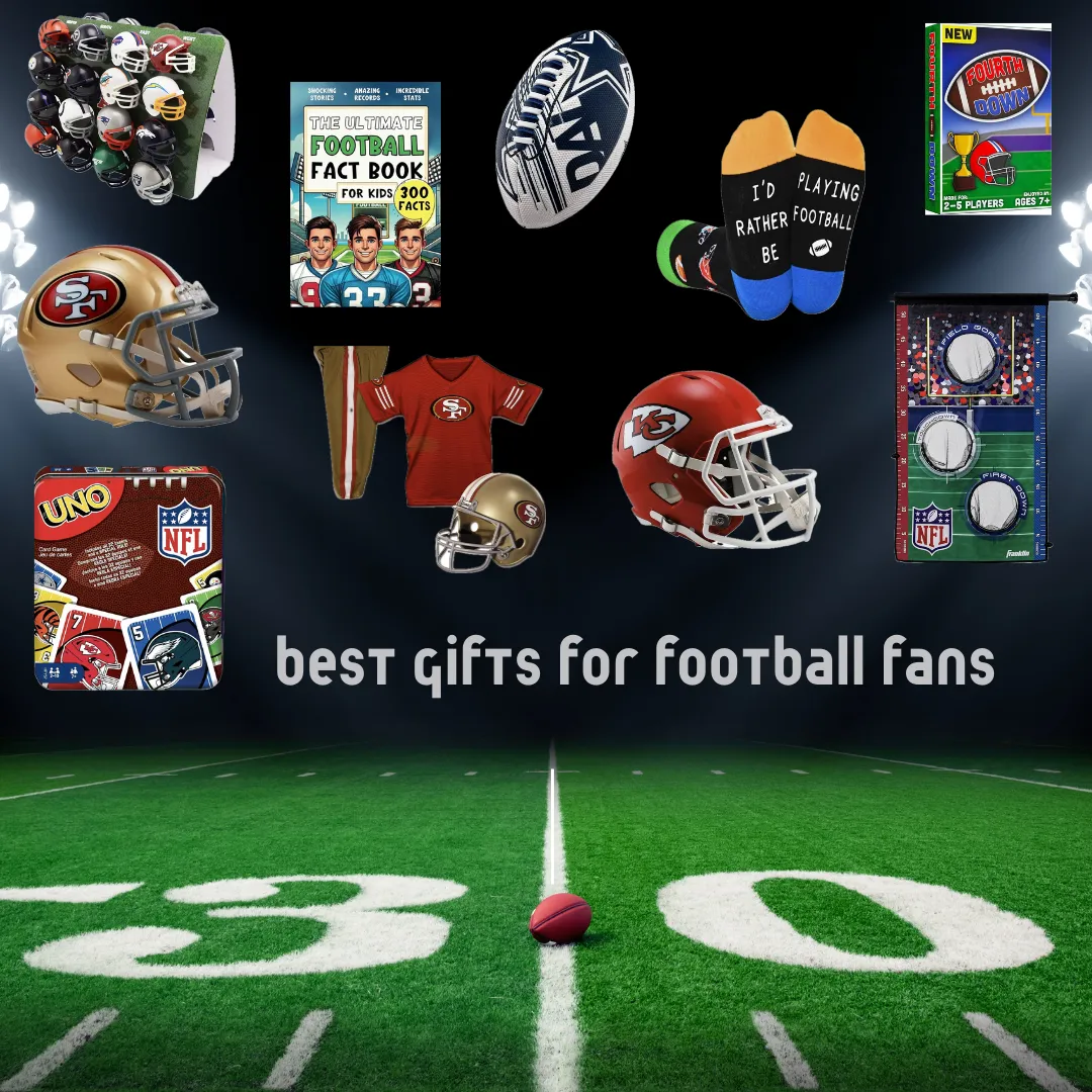 Top football gifts for fans, including NFL gear, football toys, and game day accessories for football lovers.